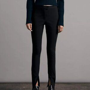 NWT Rag & Bone Rebecca Cotton Slim Fit Pant w/ Ankle Zip (Black) (8)